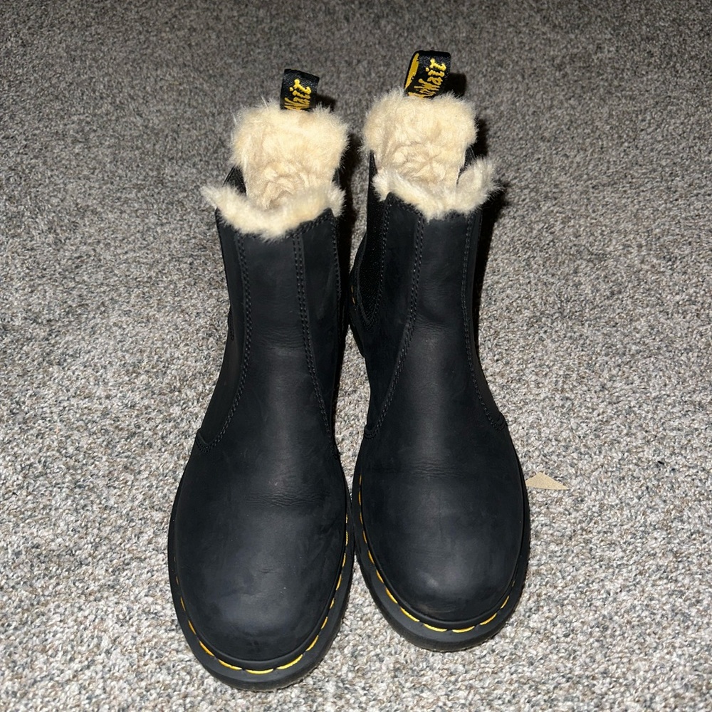 Dr. Martens fuzzy boots. Like new. Worn once. Very warm and comfortable!